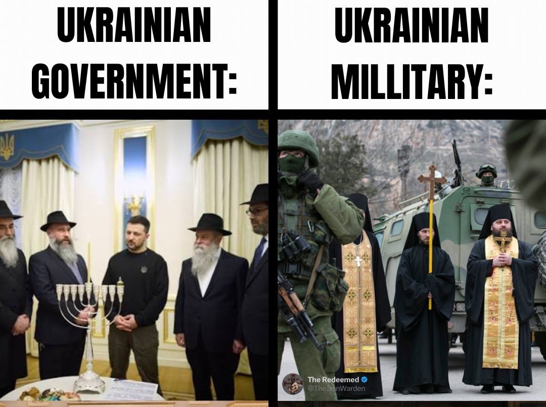AlfredWintle's tweet photo. @davidkurten White Christian people / Goyim: join the army and get blown to bits for Zelensky / Israel. https://t.co/w6PUOX7NKQ