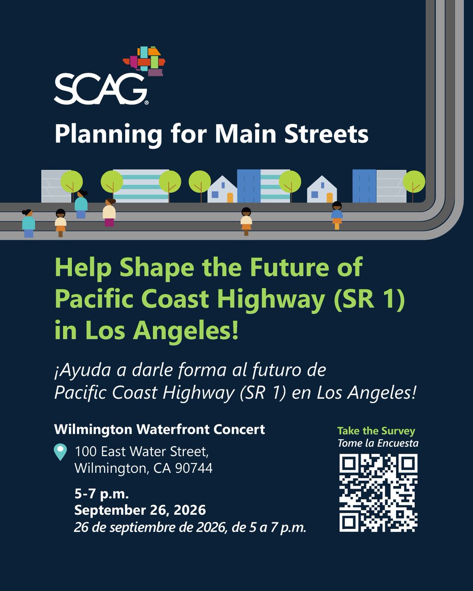 Flyer inviting Los Angeles residents to help plan the future of Pacific Coast Highway (SR 1) at Wilmington Waterfront Concert on September 26, 2026.