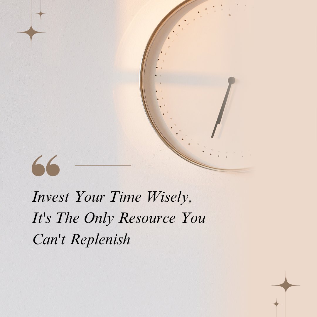 SRteamTPG's tweet photo. Time is one thing we can't save, replace, or get back. So spend it on the people, places, goals, and moments that matter most.

Invest it wisely. Make today count! ✨

#MovationMonday #InvestYourTime https://t.co/iWaK5Dc2Ma