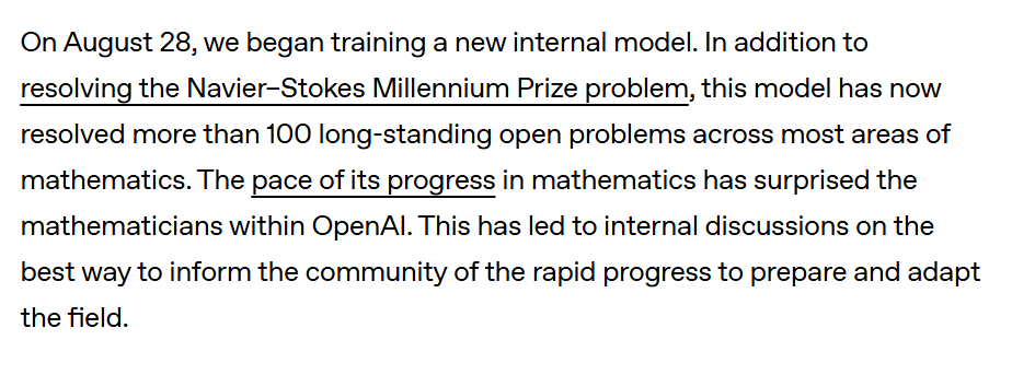 choblin29's tweet photo. 🚨wtf. OpenAI says its new internal model it began training just 24 days ago has already resolved more than 100 long-standing open problems across most areas of mathematics.

The pace has surprised even OpenAI's own mathematicians.

An independent group including Edward Witten, Timothy Gowers and Martin Hairer is now helping assess the results and coordinate how they are released.