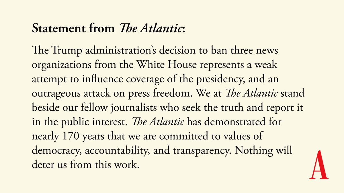 TheAtlanticPR's tweet photo. Statement from The Atlantic: https://t.co/liZPP29DQc