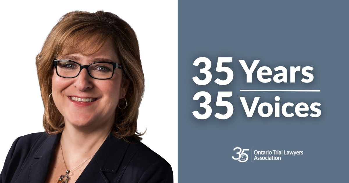 OntarioTLA's tweet photo. 35 Years, 35 Voices highlights the members who have helped shape OTLA &amp; strengthen access to justice across Ontario. Meet Heidi Brown, member since 2011.

“Being part of OTLA means being part of a community committed to fairness, advocacy and access to justice,” shares Heidi. 1/2 https://t.co/oMP0JSm2oX