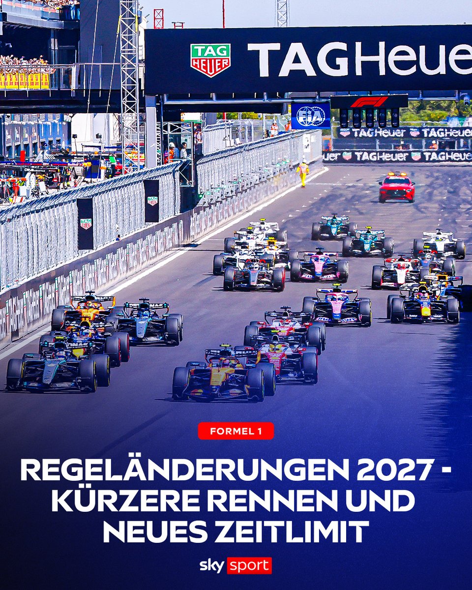 skysportformel1's tweet photo. 🏎️ Formel 1 beschließt wichtige Regeländerungen für 2027! 🚨

🏁 Kürzere Rennen: Renndistanz sinkt von 305 auf 290 km
🏁 Kein 3-Stunden-Limit mehr: Stattdessen gibt es ein festes Endzeit-Limit
🏁 Max. Rennzeit bleibt bei 2 Stunden
🏁 Flexiblere Trainings: Unterbrechungen können künftig leichter nachgeholt werden
🏁 Mehr Entwicklungsfreiheit: Die Getriebe-Homologation fällt weg

Die Änderungen sollen die Rennen für Fans attraktiver machen und den Teams mehr technische Freiheiten geben. 🔥

⚠️ Die finale Bestätigung durch den FIA World Motor Sport Council steht noch aus.