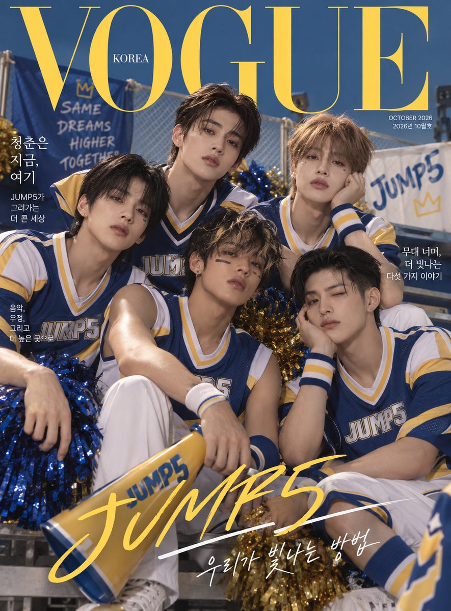 JUMP5_official's tweet photo. 경계를 넘고, 자신들만의 길을 만드는 JUMP5. 다섯 청춘이 말하는 음악, 패션, 그리고 거침없는 지금. 〈VOGUE KOREA〉 10월호에서 만나보세요.

#MEM5RY_JUMP5 #MEM5RY_점프파이브 #JUMP5 #점프파이브 #LAND5 #랜드파이브 https://t.co/BSx1Z6akB4