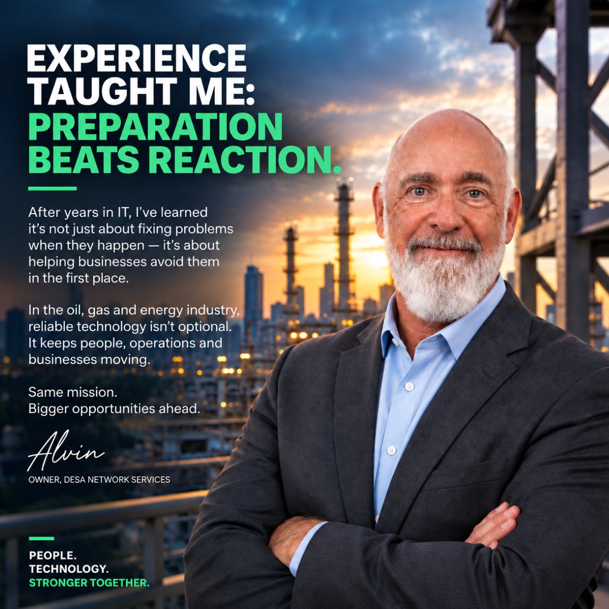 DesaNetwork's tweet photo. After years in IT, one lesson stands out: preparation beats reaction.

Plan ahead. Test your systems. Know what comes next before a problem becomes a crisis.

#ITLeadership #OilAndGas #Energy #BusinessContinuity https://t.co/Lwgit5mlh5