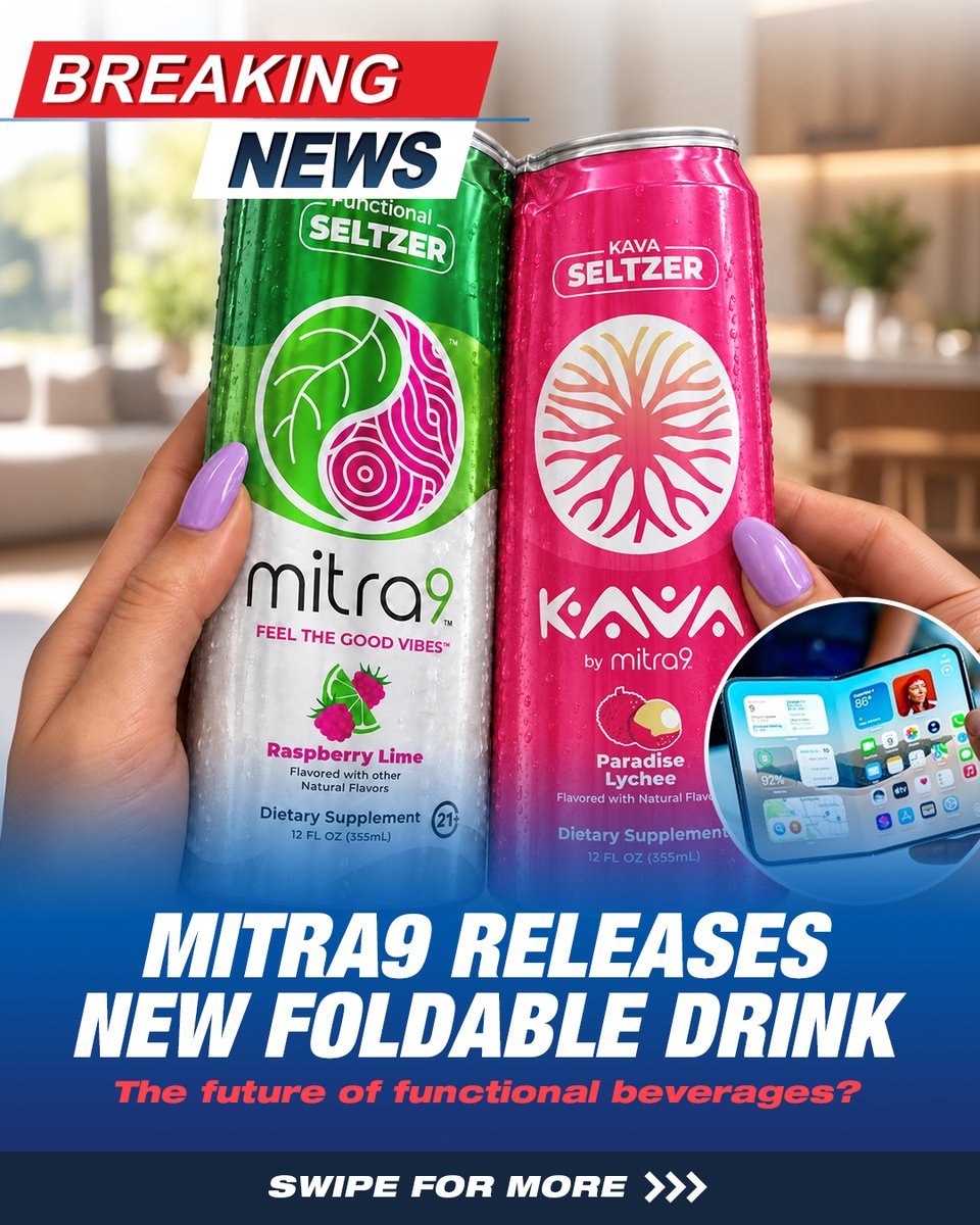 Mitra9Brands's tweet photo. a foldable can? kinda genius if you ask us π but WAITβ¦ it gets better, keep scrolling π
#Mitra9 #WaitForIt #FunctionalBeverage #NewInvention #Vybe9 https://t.co/4eMYPVV3w5