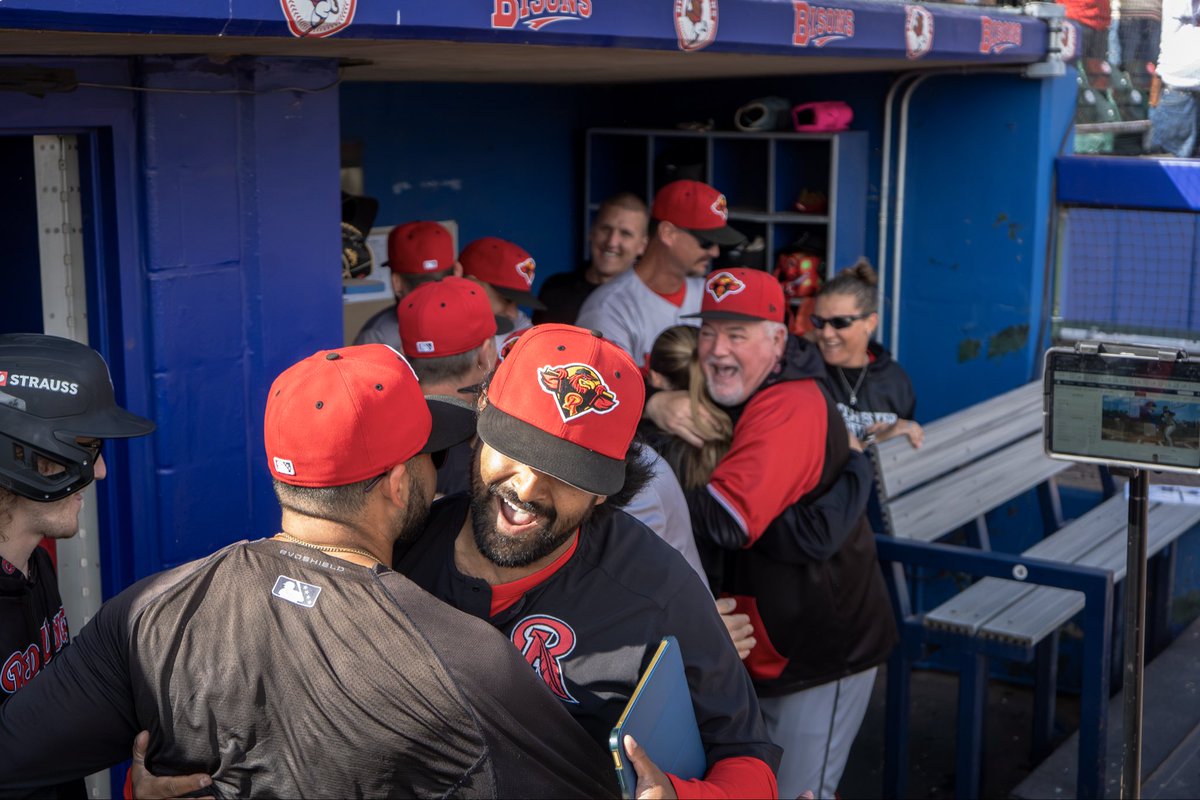 RocRedWings's tweet photo. Every long day, every bus ride, every comeback, every challenge and every moment led to this.

Sometimes you don’t need words. The hugs say it all. https://t.co/kOke4KrNAy