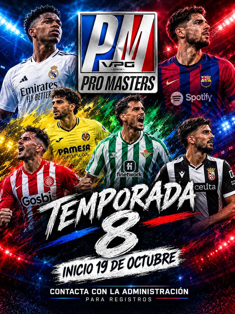 VPG_Spain's tweet photo. PRO MASTERS VPG!🏆

📢Ya queda menos para el arranque de la Temporada 8!

Las Inscripciones siguen abiertas hasta el final de este mes. QUEDAN MUY POCAS PLAZAS DISPONIBLES!!!

En esta temporada volvemos a nuestros orígenes representando solo clubes de nuestra competición nacional 🇪🇸 (NO OFICIALES)

🗓️Inicio Temporada 8: 19 Octubre.

⏰Horario: 00:10 - 00:30 - 00:50

💰Precio Inscripción: 25€

Premios Top: 💰💶

Para mas información no dudes en contactar con la Administración📩.

No pierdas tu plaza y únete a PRO MASTERS VPG.