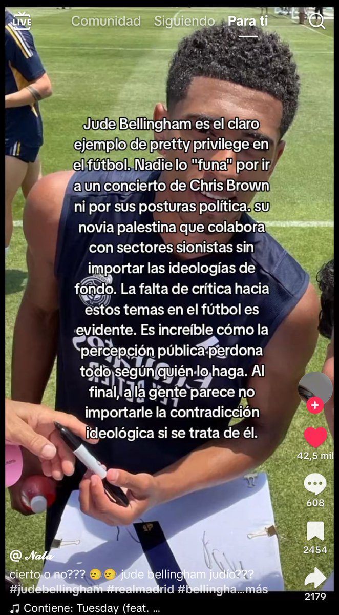 Val_ColLec's tweet photo. En TikTok aprovecharon la polémica de Bellingham de ayer por el partido y empezaron a subir videos funándolo por un montón de cosas más, aparte de lo de ser mal perdedor y tener actitudes agresivas https://t.co/7RYDhMzZAL
