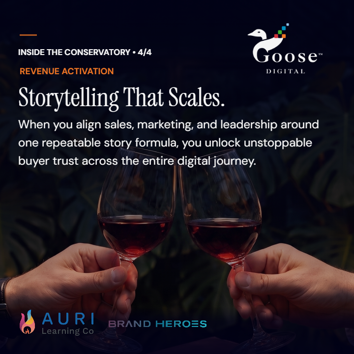 GooseDigital's tweet photo. Aligning sales, marketing, &amp; leadership around one story formula creates trust that scales across the buyer journey.

Catch up on the full 4-part campaign and strategy breakdown on our blog here: https://t.co/FHrzM9cEbQ

To all registrants, see you on Wednesday, September 23rd! https://t.co/7SaiVHBEyk