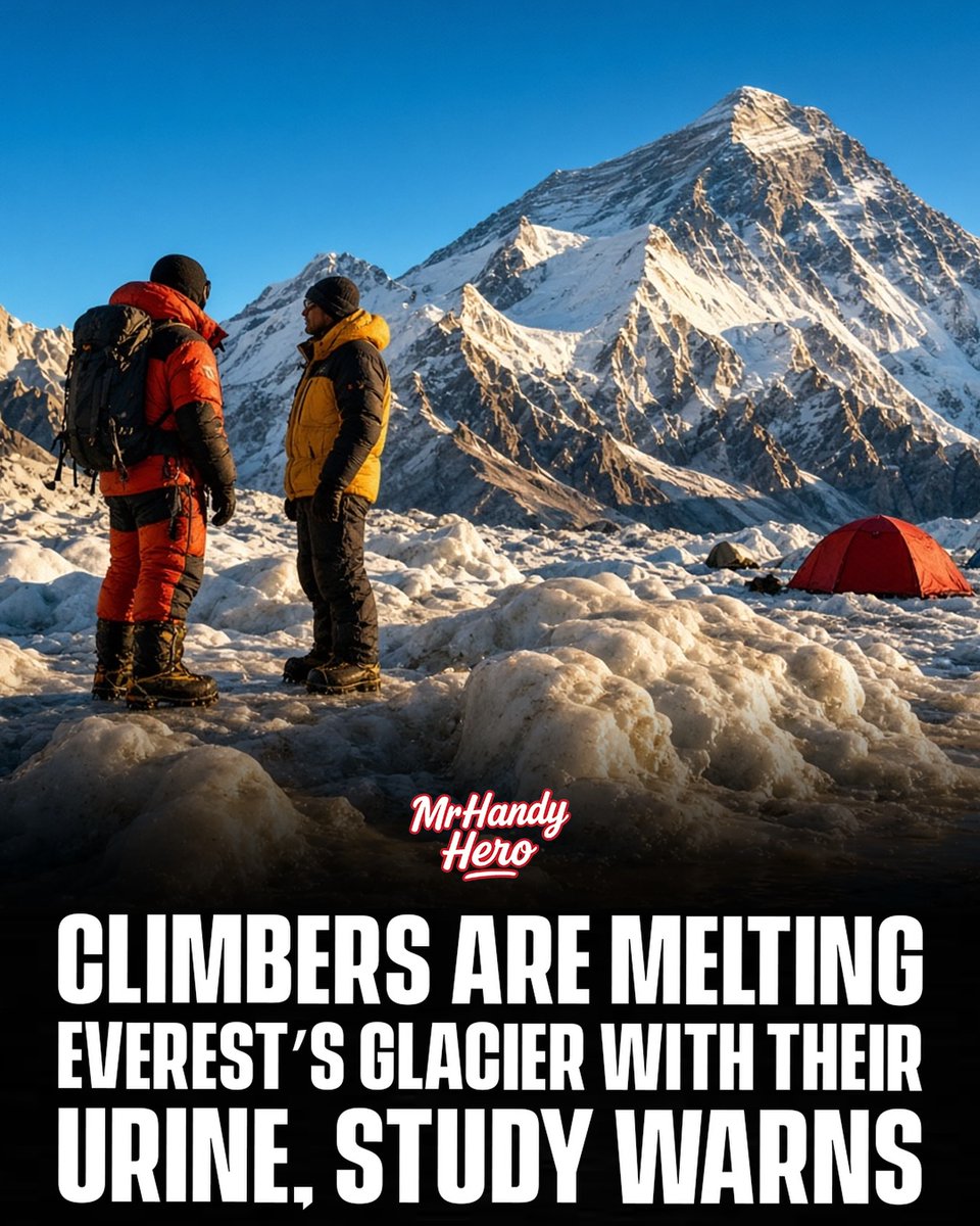 benjaminleeu6qq's tweet photo. New research shows that urine from Everest Base Camp may help melt the Khumbu Glacier. Climbers and staff produce over 6, 000 liters daily, contributing to the loss of about 154 tonnes of ice and snow each spring—though fuel use and climate change https://t.co/dOpNTqQ4cJ