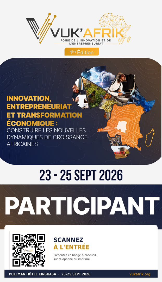 VukAfrik's tweet photo. 🎟️ BADGES DISPONIBLES DANS VOS BOÎTES MAIL ! 📩

Chers participants les envois ont commencé !

Vérifiez dès maintenant votre boîte de réception (et vos spams/courriers indésirables) pour récupérer votre badge d'accès officiel (PARTICIPANT).

#VukAfrik2026 #Kinshasa #PullmanHotel https://t.co/vWOTqOY2Zg