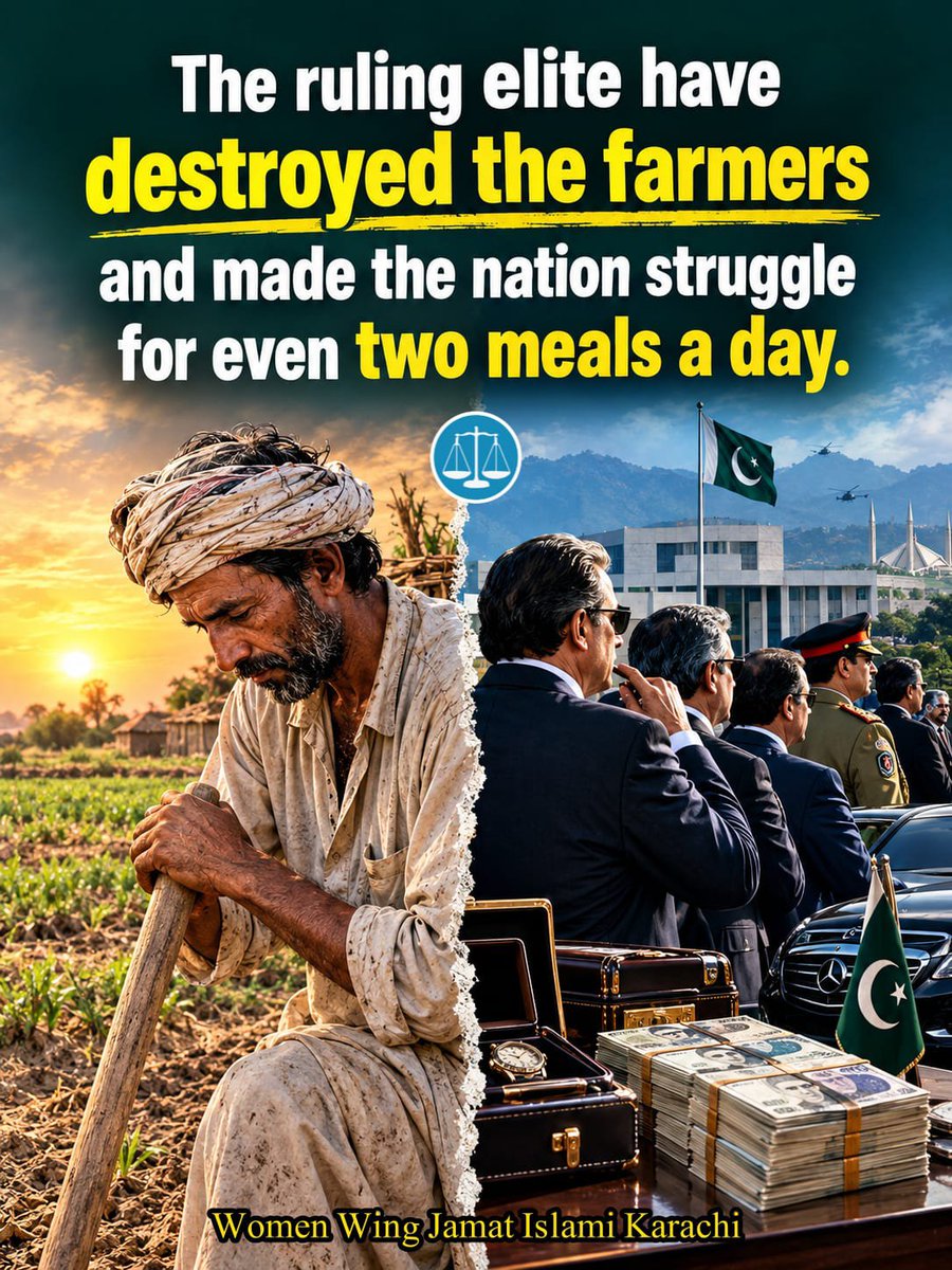 JIwomenKarachi's tweet photo. The ruling elite have destroyed the farmers and made the nation struggle for even two meals a day
Bhatta Levy Namanzor
Jamaat e Islami
JI March Islamabad
No More Bhatta Levy

#جماعت_اسلامی_لانگ_مارچ https://t.co/R8DtZicpoQ