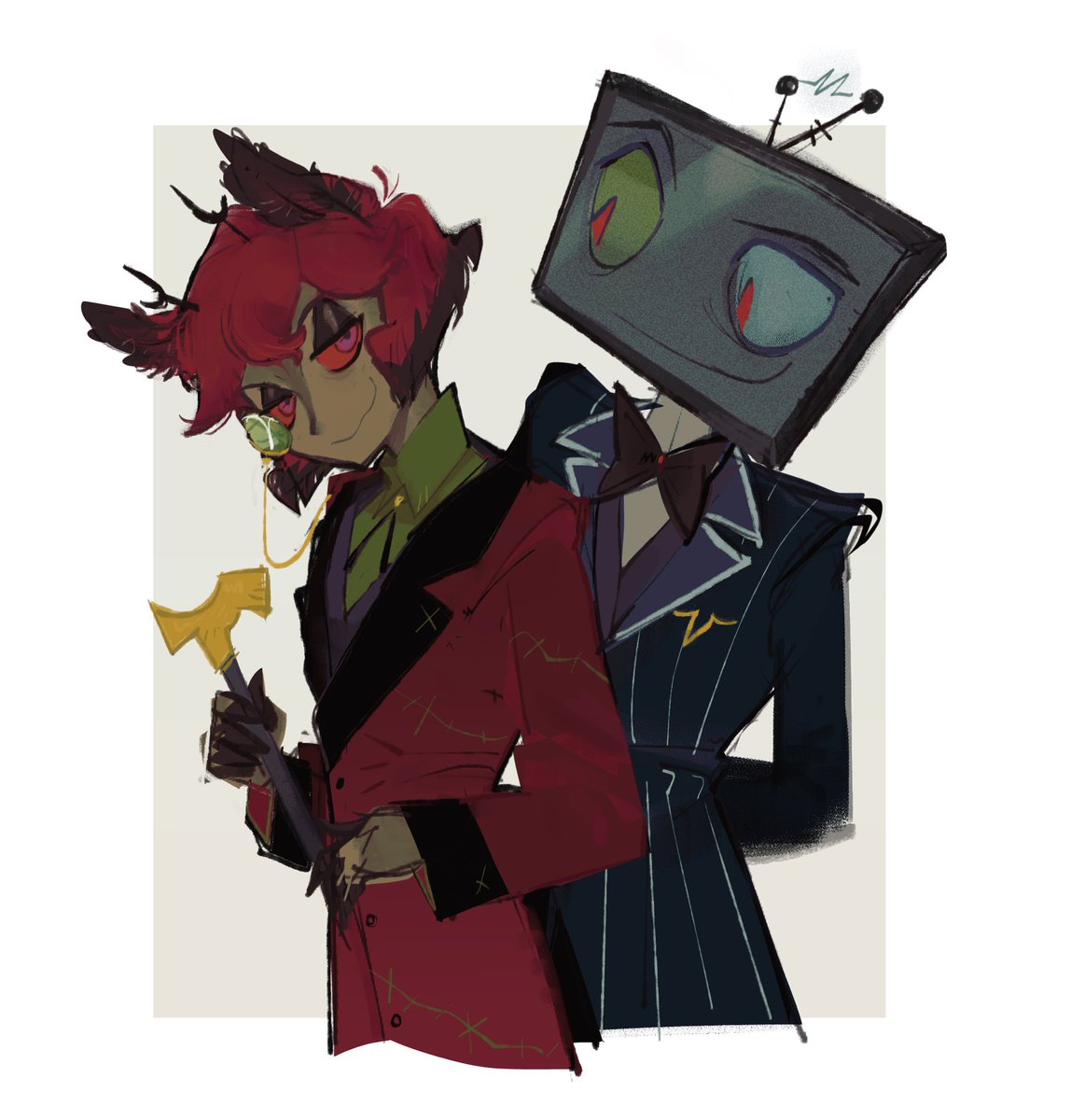thethang1982's tweet photo. Drew @umoiranano s BEAUTIFUL redesign 😼 
#hazbinhotel #radiostatic https://t.co/XYbwwWhjSR
