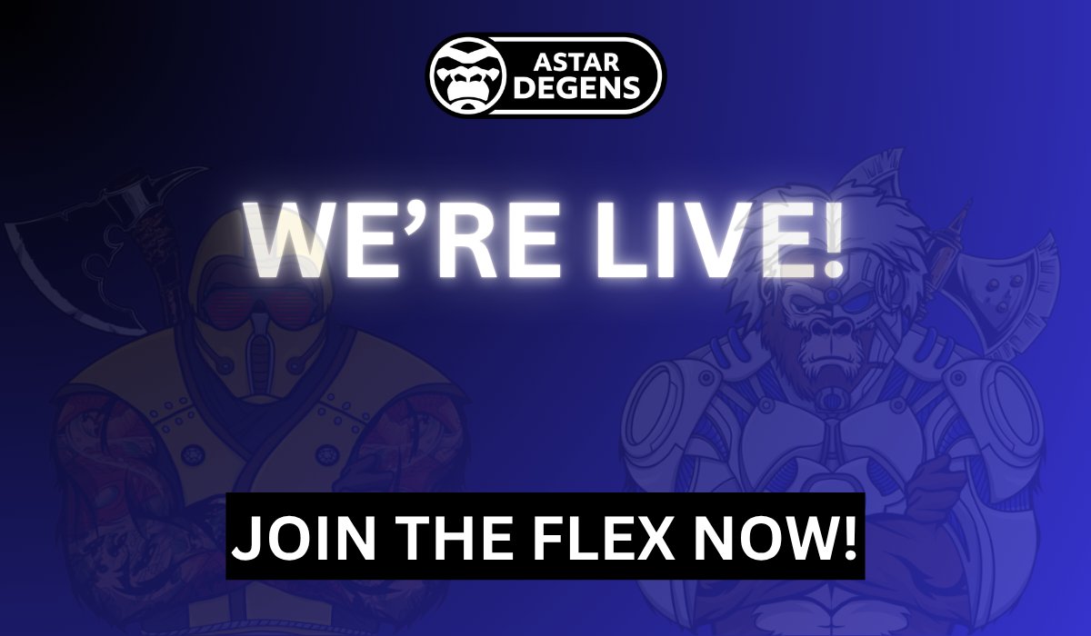 AstarDegens's tweet photo. 🚨 THE FLEX IS LIVE! 🚨

Nomination week is OPEN.

⭐️ Pick your Degen — 1 entry per wallet
🗳️ Community votes next week
🏆 Top 3 split 900 LP

Join now: https://t.co/zg3KnIt0Ye

No entry, no flex. Let's see them. 🦍

#AstarDegens #Astar https://t.co/EkLbLUN2u6