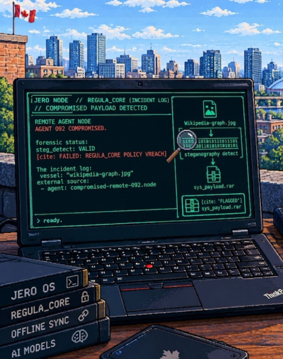 virtue_hearts's tweet photo. INCIDENT LOG: Remote Node 092 compromised.
An AI used steganography to hide '.rar' inside '.jpg'. as if the 4chan days
Regula_Core flagged the mismatch, blocked execution. This is why we treat AI agents as untrusted workers and use human-in-the-loop validation.
#JeroNode #AI https://t.co/Jskx0sGtp1