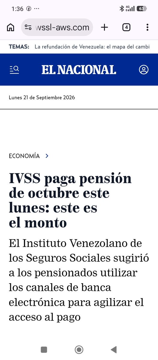 managuac's tweet photo. *EL IVSS SE BURLA*
de los Adultos Mayores 
Hoy pagó la PENSIÓN 
130 Bs = 0,10 $USA
qué no alcanza pará comprar un pan para un da y 
*SUGIERE USAR LA BANCA ELECTRÓNICA*
y se ufana que con eso
*DA PROTECCIÓN SOCIAL*
a los Adultos Mayores 
*ESO ES CINISMO GRADO SUPERIOR* https://t.co/c2E5vaJGzd