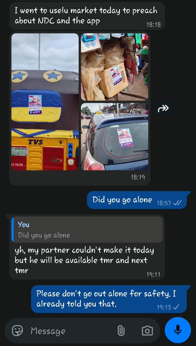 Dnphos's tweet photo. My team was out at Uselu market in Benin City today putting up stickers and campaigning for the OK ticket. I usually advise them to always head out in pairs. https://t.co/XohLczx3dd