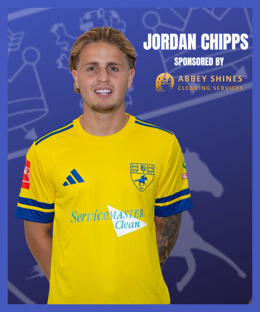 NewmarketTownFC's tweet photo. 𝐏𝐋𝐀𝐘𝐄𝐑 𝐒𝐏𝐎𝐍𝐒𝐎𝐑

Thank you to Abbey Shines Cleaning Services for sponsoring Jordan Chipps for the 2026/27 season
@AbbeyShinesCS https://t.co/MQhgydvyy7