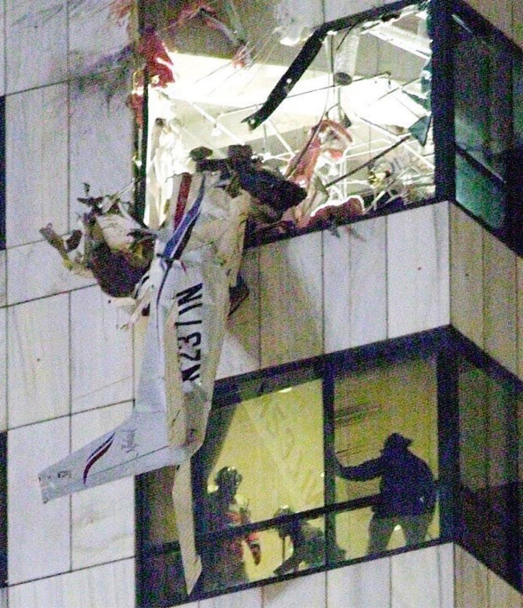 blackstarops's tweet photo. in 2002, charles j. bishop, a high-school student inspired by the 9/11 attacks…

stole a cessna 172 light aircraft and crashed it into the side of the bank of america tower in tampa, florida. there was only one casualty, the boy flying the plane. https://t.co/F9D2NDZoB3