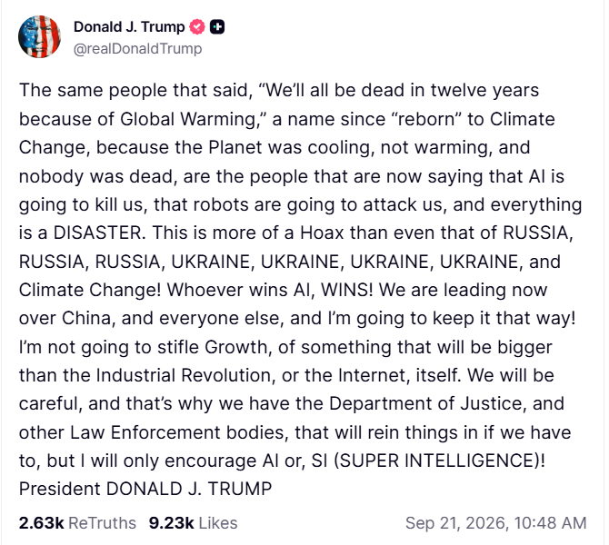 JasminLaine's tweet photo. From President Trump on Truth Social... https://t.co/xZdTLoJtLQ