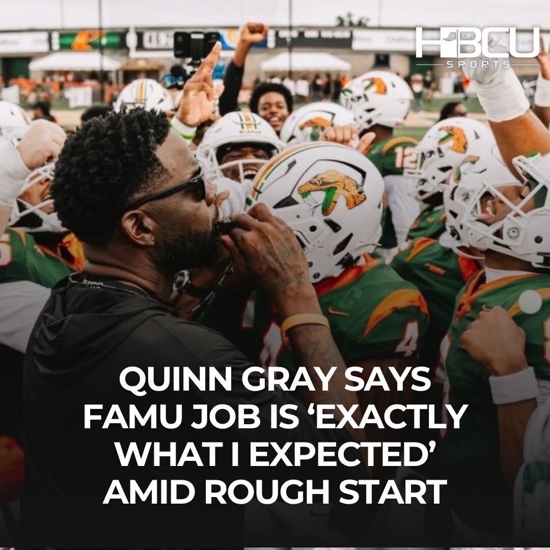 HBCUSports's tweet photo. FAMU coach Quinn Gray isn't making excuses as the Rattlers prepare for SWAC play despite a challenging start to the season that included major injuries and inconsistent play. 

“We’re going to continue to do our jobs and do them the right way.”

READ: https://t.co/7OBVDW6odc https://t.co/yAyrZb713c