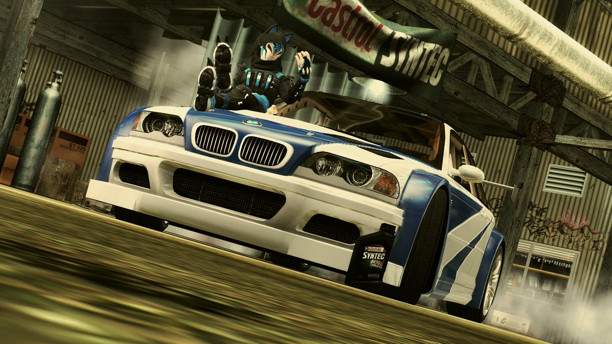 QueenDarkieReal's tweet photo. I don't remember who did this,but it's pretty crazy to see Hope and the BMW M3 GTR from NFS Most Wanted 2005.😭💙 https://t.co/RrTj6ku4TT