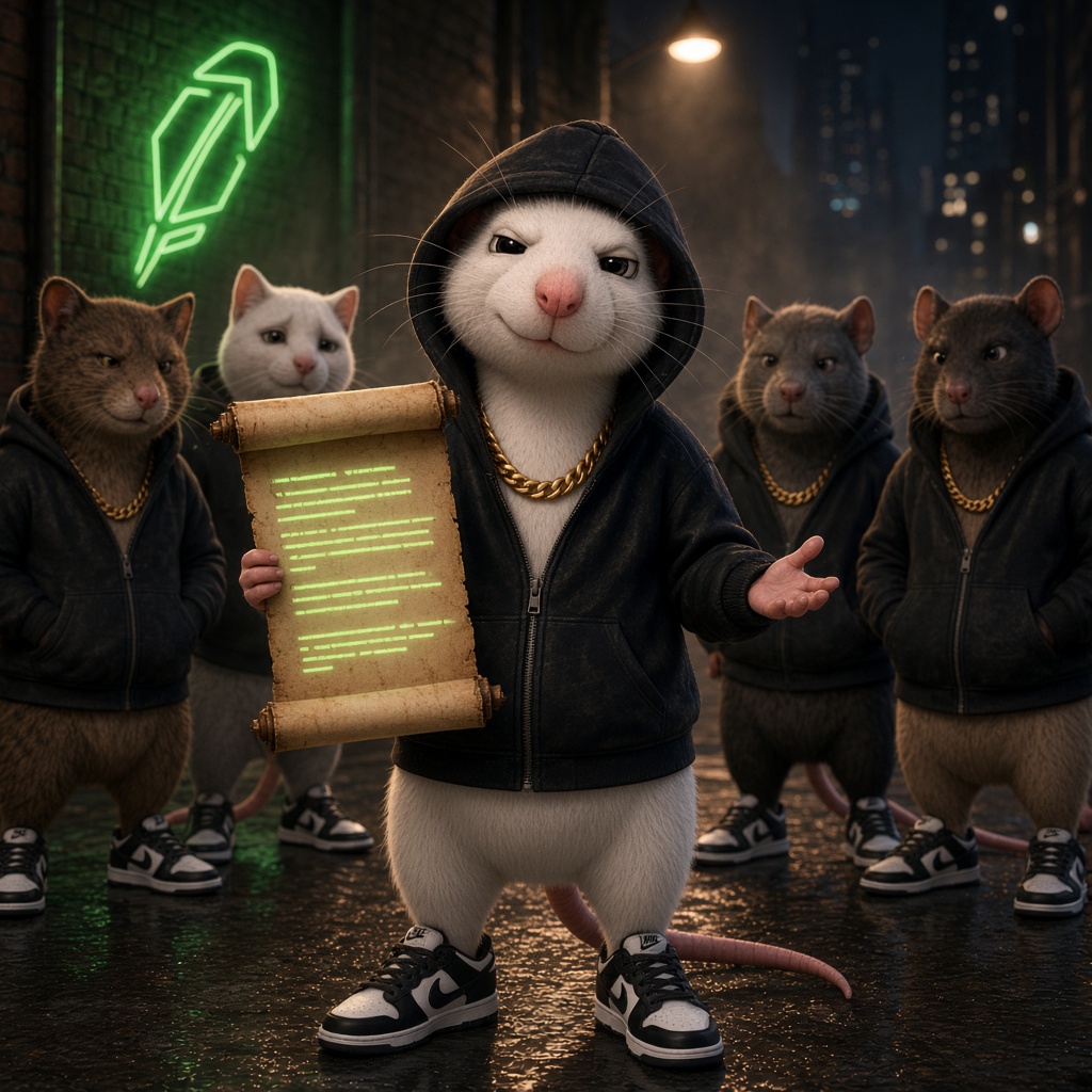 RH_HoodRats's tweet photo. HOOD ROLL CALL 🐀

You get ONE rule to add to the Hood Rat code.

What are you adding?

👇 Let the hood decide. https://t.co/4q1rEQSkTR
