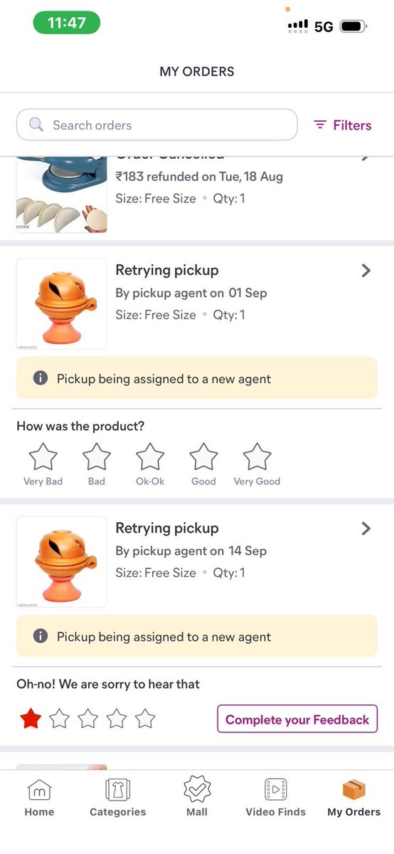 nirrupamaa's tweet photo. @meesho_support Wrong product delivered,&amp; despite repeated complaints,no pickup has been arranged and no refund has been processed.This is completely unacceptable.U cannot keep customers’ hard-earned money without resolving the issue. #CustomerService #Refund #ConsumerRights https://t.co/Rd12OWXPdm