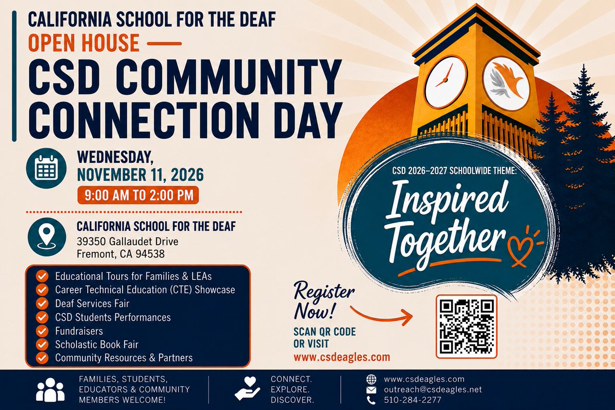 DHHSCtweets's tweet photo. *COMMUNITY CONNECTION DAY @ CSDF! (NON-DHHSC)*

Full message: https://t.co/ferlUOBkQr

#CaliforniaSchoolForTheDeafFremont #CommunityConnectionDay #OpenHouse #Learning #Fun #Activities #Booths #Showcases https://t.co/jqIvMfNWEQ