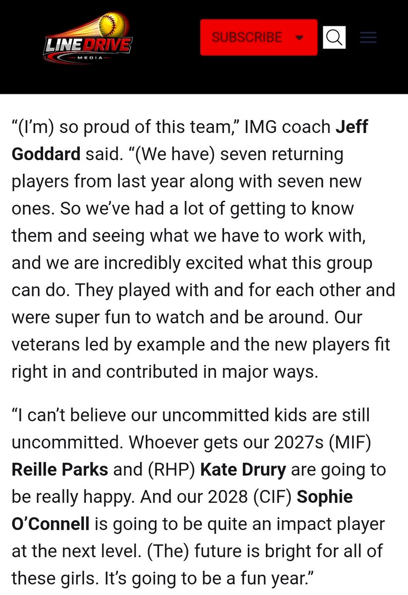 hannahdent2027's tweet photo. Looking for a 2027, 2028 or future 2029 to recruit to your team? Check out @katedrury09 @ParksReille @SOConnell2028 @RitcheyCallie  

They are new to our team and after 2 weekends have helped us go 10-1. Lots of talent in the field and the plate. 

@IMG08BenGod for more info. https://t.co/tbRIoRVzWA