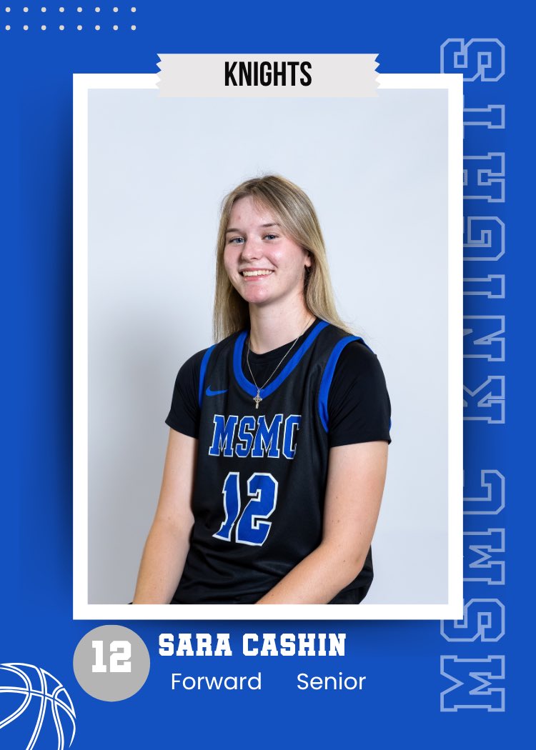 wbb_knights's tweet photo. You know them on the court. Now it’s time to get to know the people behind the jerseys! 🏀⚔️
We’re introducing a new Knight every day, getting to know the personalities, favorites, and fun facts that make this team special.
First Knight up… Sara Cashin
#GoKnights #MSMCWBB https://t.co/n3rMhv9dw3