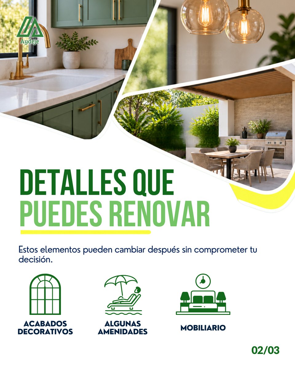 Aydeje's tweet photo. 🏡 Al comprar, puedes negociar acabados o algunas amenidades. Lo que no deberías sacrificar: presupuesto, ubicación y necesidades fundamentales.
La mejor propiedad es la que funciona para tu vida y tus finanzas.
#AYDEJE #BienesRaíces #CompraDeVivienda #Patrimonio https://t.co/cgT1uLwkh2