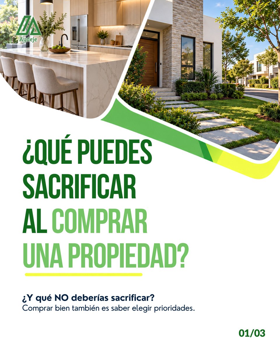 Aydeje's tweet photo. 🏡 Al comprar, puedes negociar acabados o algunas amenidades. Lo que no deberías sacrificar: presupuesto, ubicación y necesidades fundamentales.
La mejor propiedad es la que funciona para tu vida y tus finanzas.
#AYDEJE #BienesRaíces #CompraDeVivienda #Patrimonio https://t.co/cgT1uLwkh2