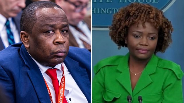 Badhombre's tweet photo. In 2023 Karine Jean-Pierre revoked African journalist Simon Ateba’s press pass because she considered his questions “disruptive.”

After suing he was told he could stand in the back of the briefing room, and was never called on despite being the only African journalist.

None of these legacy propaganda outlets put out a statement in support of his first amendment rights or boycotted Biden in solidarity.