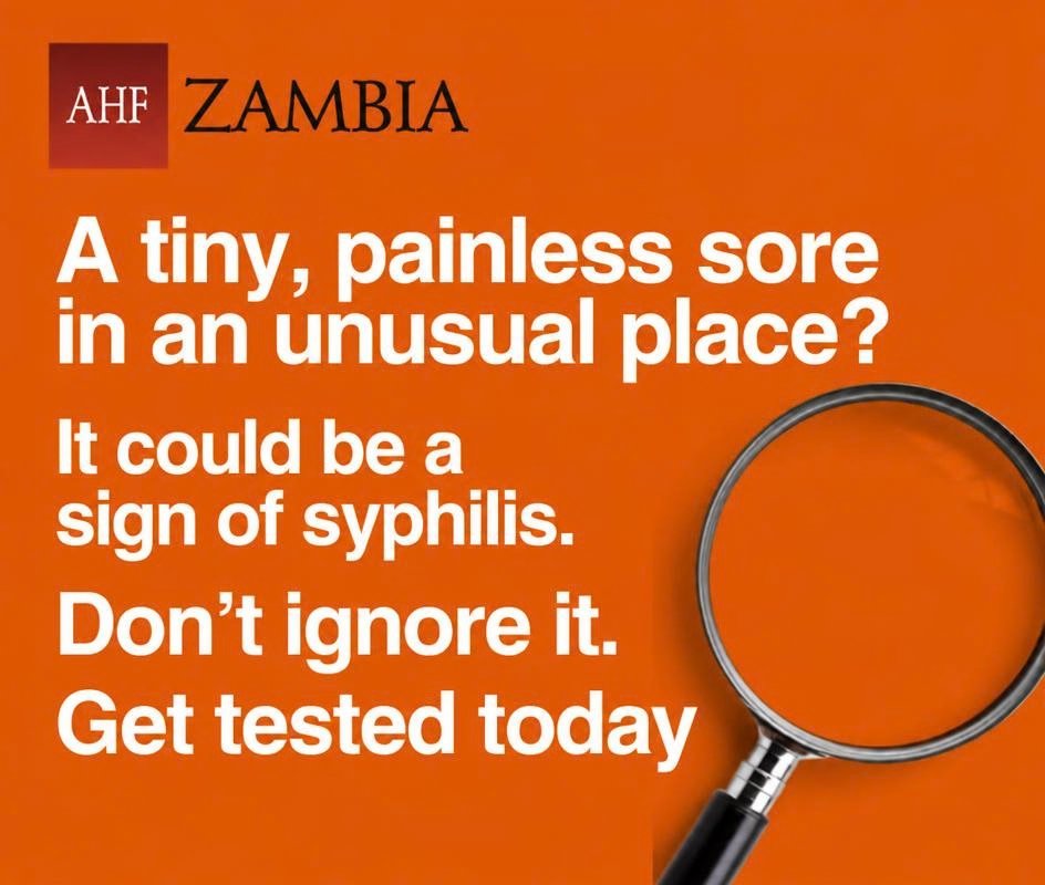 ahf_zambia's tweet photo. Not every sign of syphilis is obvious.
Don't wait for symptoms to become serious. If you notice an unusual sore or think you may have been exposed to syphilis, get tested today.
Know your status. Get tested. Take action.
#AHFCares #StopSyphilis #SyphilisAwareness #GetTested https://t.co/gJzIhzzkuz