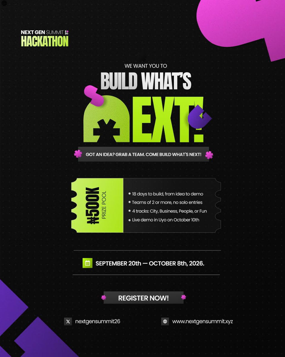 SEYNdiscover's tweet photo. 💻 Build. Innovate. Compete. 🚀

Join the Hackathon and turn your ideas into impact!

🔗 Register: https://t.co/Y2Xt93q3XK
💬 Join the WhatsApp community: https://t.co/kJcDqGmZ7U https://t.co/btqFQ1H6YW