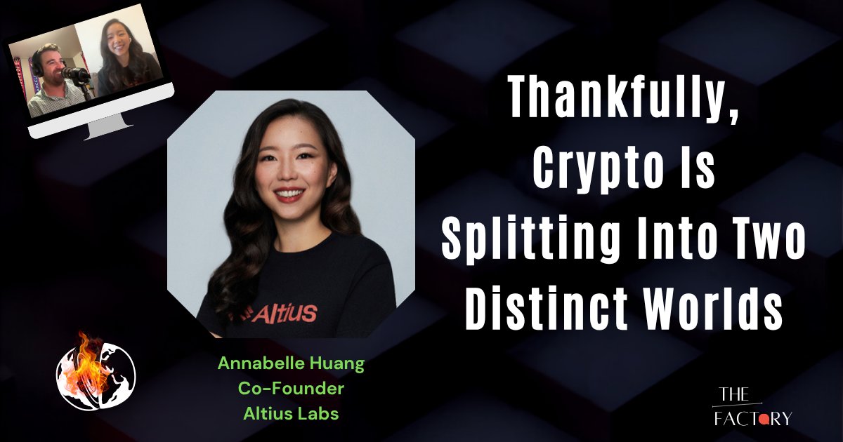 WeTheFactory's tweet photo. "@solana  users don't care. As long as I can trade cheap and fast with a good experience, should I really care how decentralized it is?"

Check out @_annabellehuang and her view about what going down with convergence, separation, co-option and more on @WeTheFactory https://t.co/QKaQfl54zo
