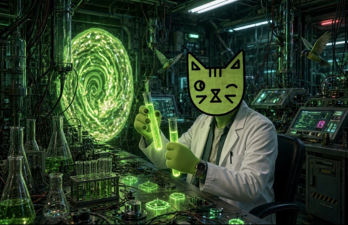 Hoodcat_CTO's tweet photo. Still cookin in the lab 🥼 🧪 🐱 🟢 https://t.co/GReFmfvKMs