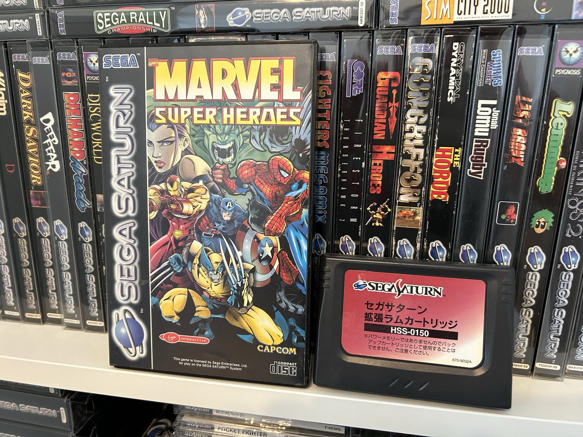 GregMathews1's tweet photo. Did you know...

...the western version of Marvel Superheroes on Saturn supports the 1MB RAM cart, despite the cart never releasing outside Japan? 

It enabled more frames of character animation for smoother gameplay, making the Saturn version even closer to the arcade original! https://t.co/PPd0zILsKg