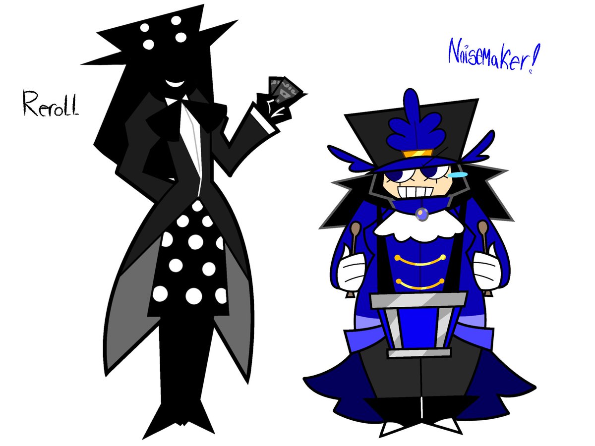 Mephedoll's tweet photo. I did it. I drew reroll and noisemaker designs. IT'S BEEN MONTHS!!!
#dieofdeath https://t.co/cjFgWjnkwC