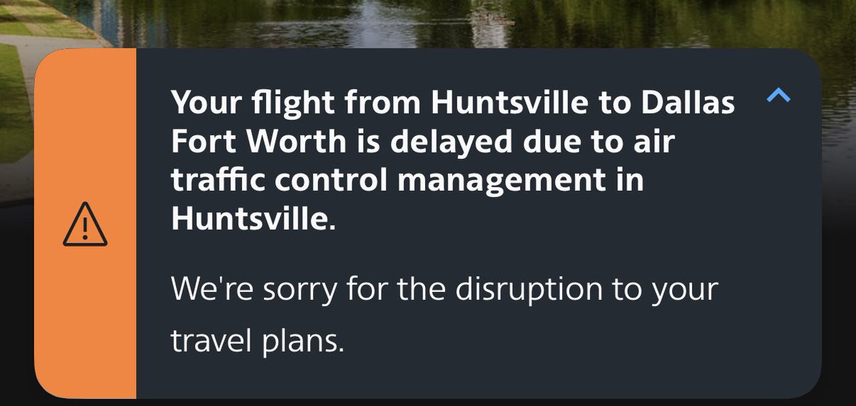 cybrgngr's tweet photo. @FAANews @AmericanAir is blaming their delays on y’all. Given that no other flights out of HSV are delayed, it’s looking like that’s not true.

ATC should not have to take the blame when an airline is at fault - y’all’s ATC controllers work hard enough as it is! https://t.co/qiQOEeF1ua