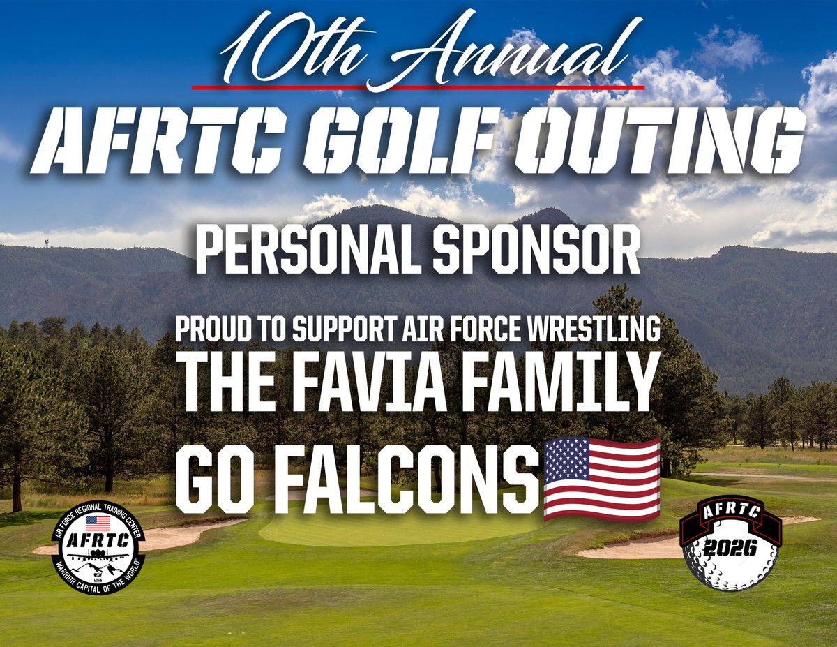 AirForceRTC's tweet photo. It's golf outing week! Let's start giving thanks to those who helped sponsor this event. Each sponsor will get a shoutout this week. We begin with our personal sponsors.
#toughAF
Andy & Brenda Caprella
Brent & Niki Dewald
The Favia Family
THANK YOU!
#WarriorCapitalOfTheWorld https://t.co/NMw0pJmSaI