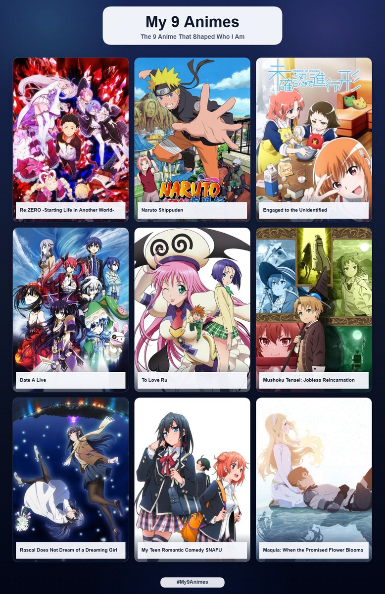 SarugakuLeon's tweet photo. top 9 formative anime !!
These animes made me learn so many things I'm not gonna lie #monkebless https://t.co/gclUpbNPxI