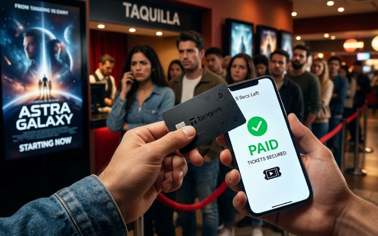 JavierJ67982447's tweet photo. 2 minutes until showtime, the ticket line wasn't moving, and the best seats were disappearing fast, so instead of pulling out a regular wallet or waiting for a banking app to load, I just tapped my #TangemCard against my phone and secured my tickets in under 5 seconds. 🧵👇 https://t.co/PDK4TqDazH