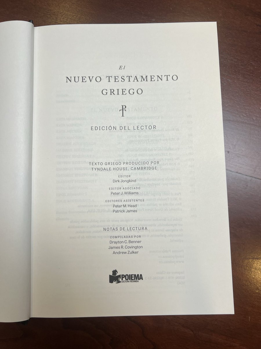 DrPJWilliams's tweet photo. The @Tyndale_House Greek New Testament Readers’ Edition is now available in Spanish.

@DJngKnd @FaustoLiriano @MoisesPrezPadr1 @ian_t_atkinson @ElisabetCalas @JoALandeta https://t.co/TU8w2j4OST