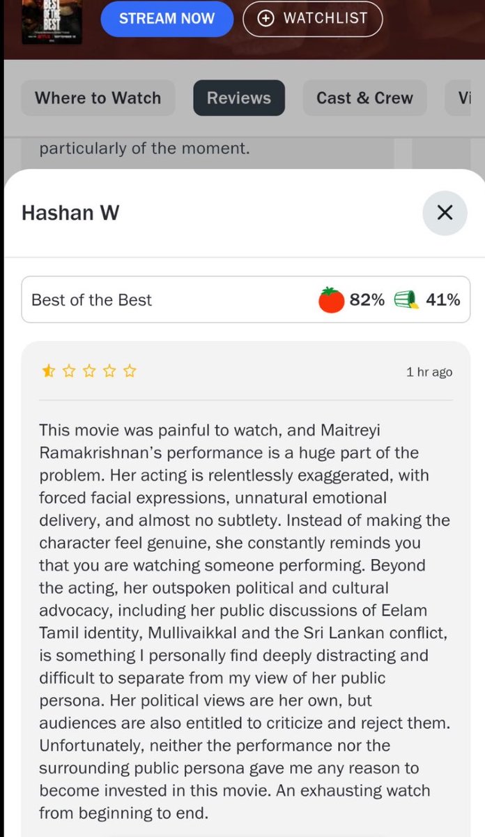 MaitreyiNews's tweet photo. In light of coordinated review-bombing of #bestofthebest, we encourage everyone who has watched the film to share their genuine thoughts on Rotten Tomatoes. If this film resonated with you, made you feel seen, or simply brought you joy, let your voice be part of its reception ♡ https://t.co/LOI0hSmxFT