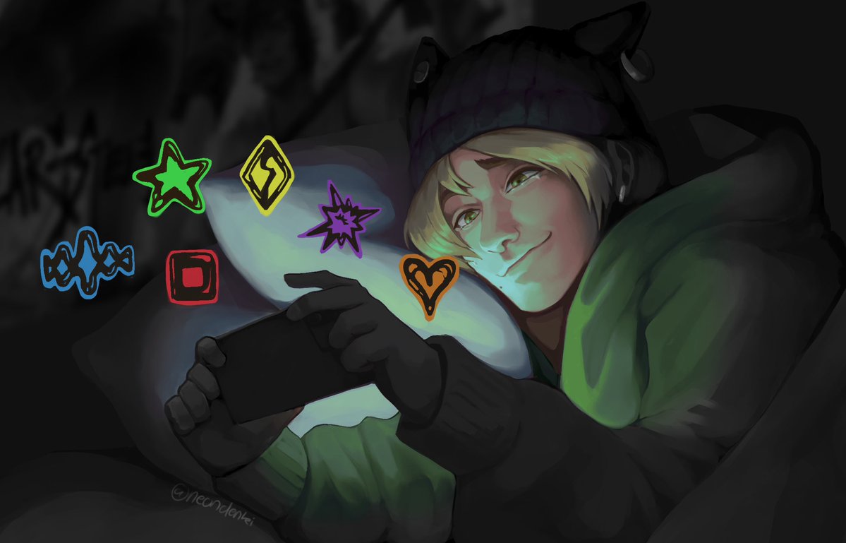 Neondenki's tweet photo. #HEARTSTEEL is so special to me for personal reasons. They debuted during one of the most difficult times of my life. And now they’re back when I’m finally celebrating victories 🥹 Words can’t describe the depths of my appreciation, so I made this self portrait instead. https://t.co/9YYhrbyNr7