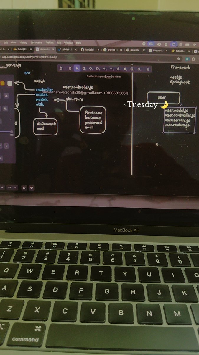 _PRAVEEN15's tweet photo. Writing backend code is easy. Organizing it cleanly is the real skill. 

Today’s key learnings:

• Express.js + Mongoose (ODM)

• Clean architecture: controllers, services, routers, models &amp; utils

• Managing .env safely (dotenv/config + .gitignore) https://t.co/jCvGMG1PAJ
