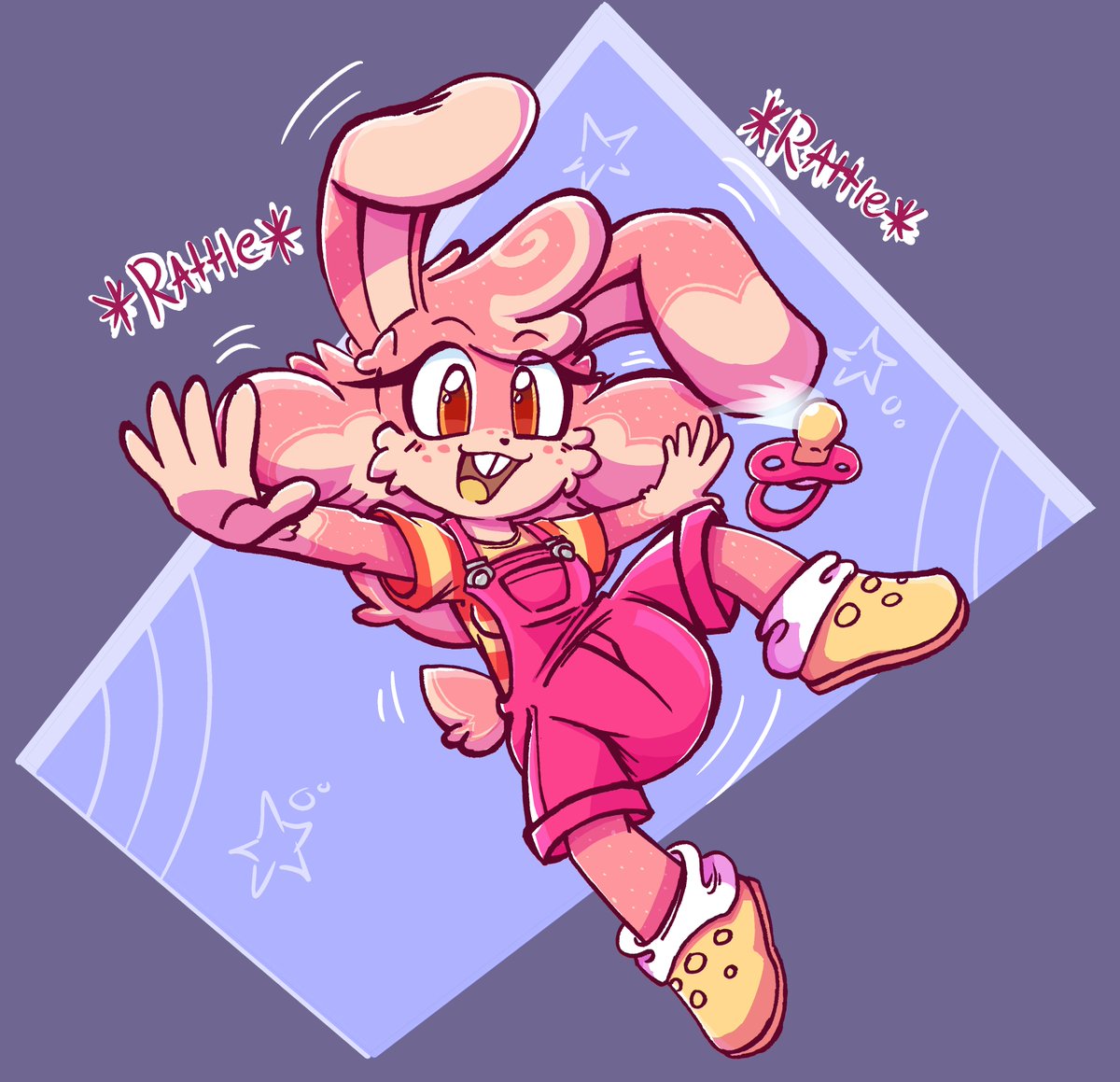 DivineOmutsu's tweet photo. Woah! It's a Babble Rabbit! I've been wanting to draw her for so long, she's got such a cute design! Side note as I was coloring her in, I was reminded of rabbit Peeps and now I cannot unsee her as a sugary dessert rabbit. >v<

Character by: @/SnapsCube https://t.co/iyIKe2Q5IL